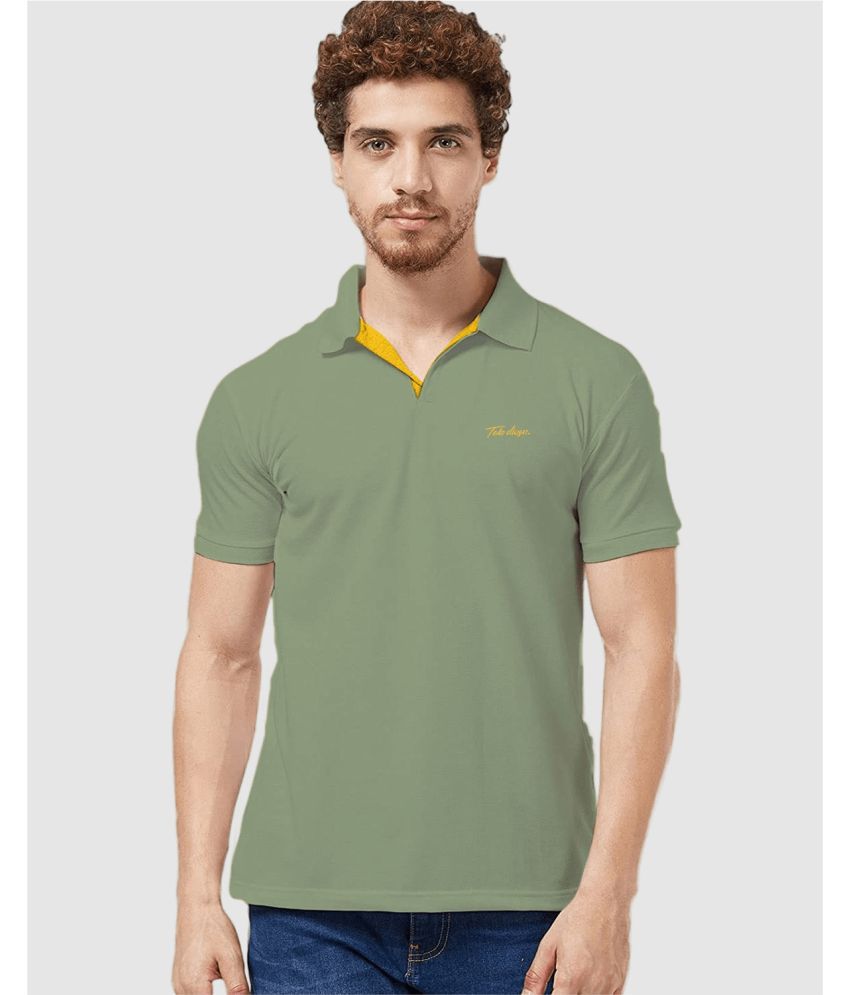     			TAB91 Cotton Blend Regular Fit Solid Half Sleeves Men's Polo T Shirt - Green ( Pack of 1 )