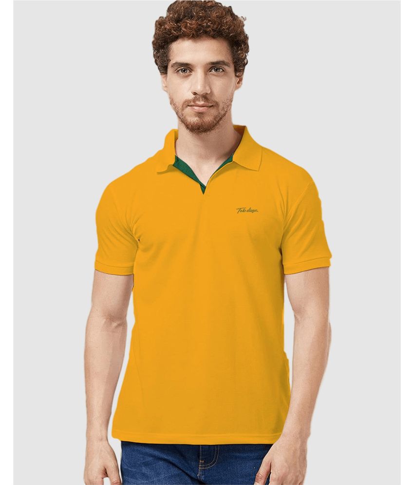    			TAB91 Cotton Blend Regular Fit Solid Half Sleeves Men's Polo T Shirt - Yellow ( Pack of 1 )