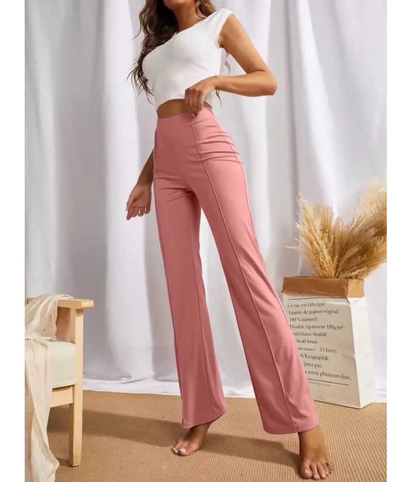     			BuyNewTrend Peach Lycra Regular Women's Casual Pants ( Pack of 1 )