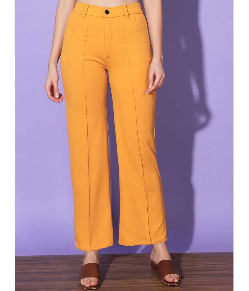     			BuyNewTrend Yellow Cotton Blend Regular Women's Formal Pants ( Pack of 1 )