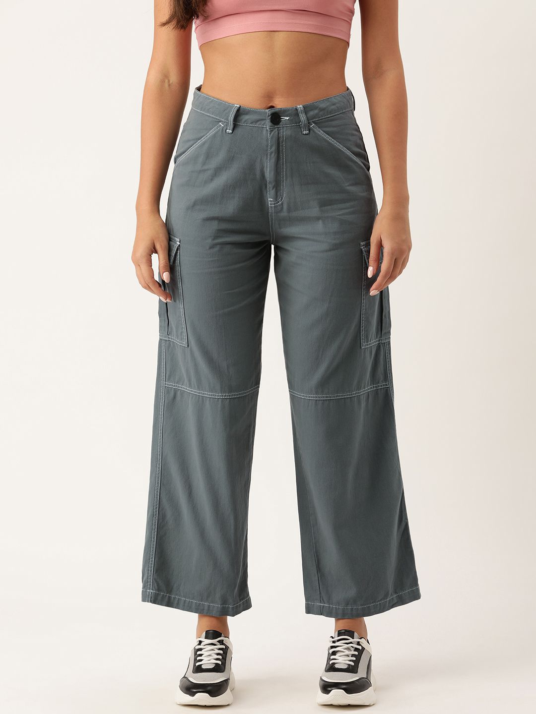     			Bene Kleed Grey Cotton Regular Women's Casual Pants ( Pack of 1 )
