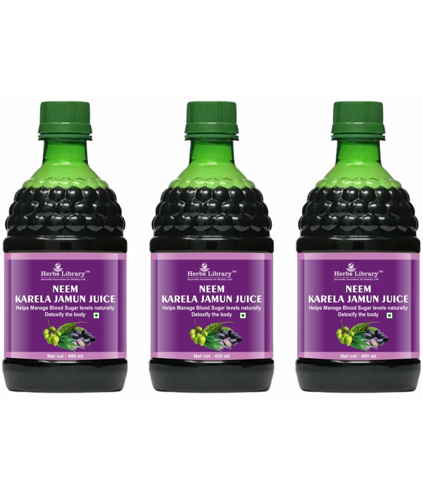     			Herbs Library  Neem Karela & Jamun  Vegetable Juice 400 ml Pack of 3
