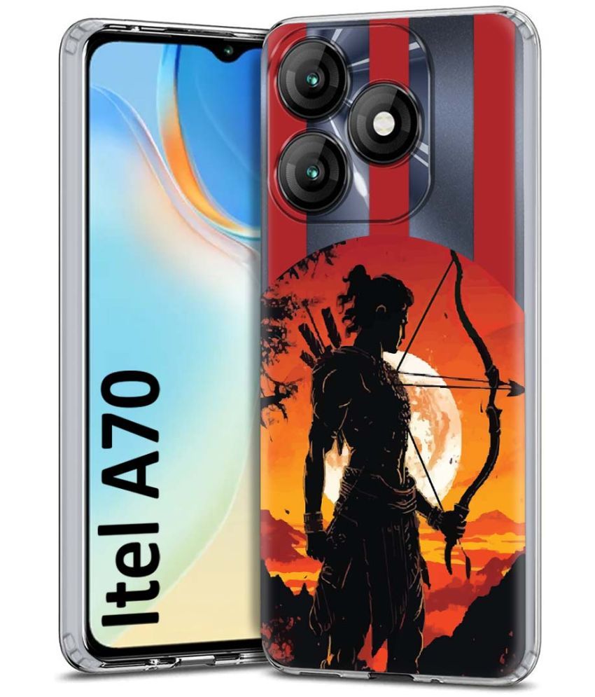     			NBOX Multicolor Printed Back Cover Silicon Compatible For Itel A70 ( Pack of 1 )