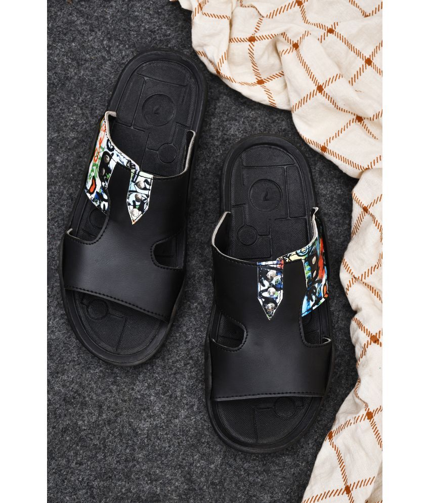     			Akiko - Black Men's Sandals