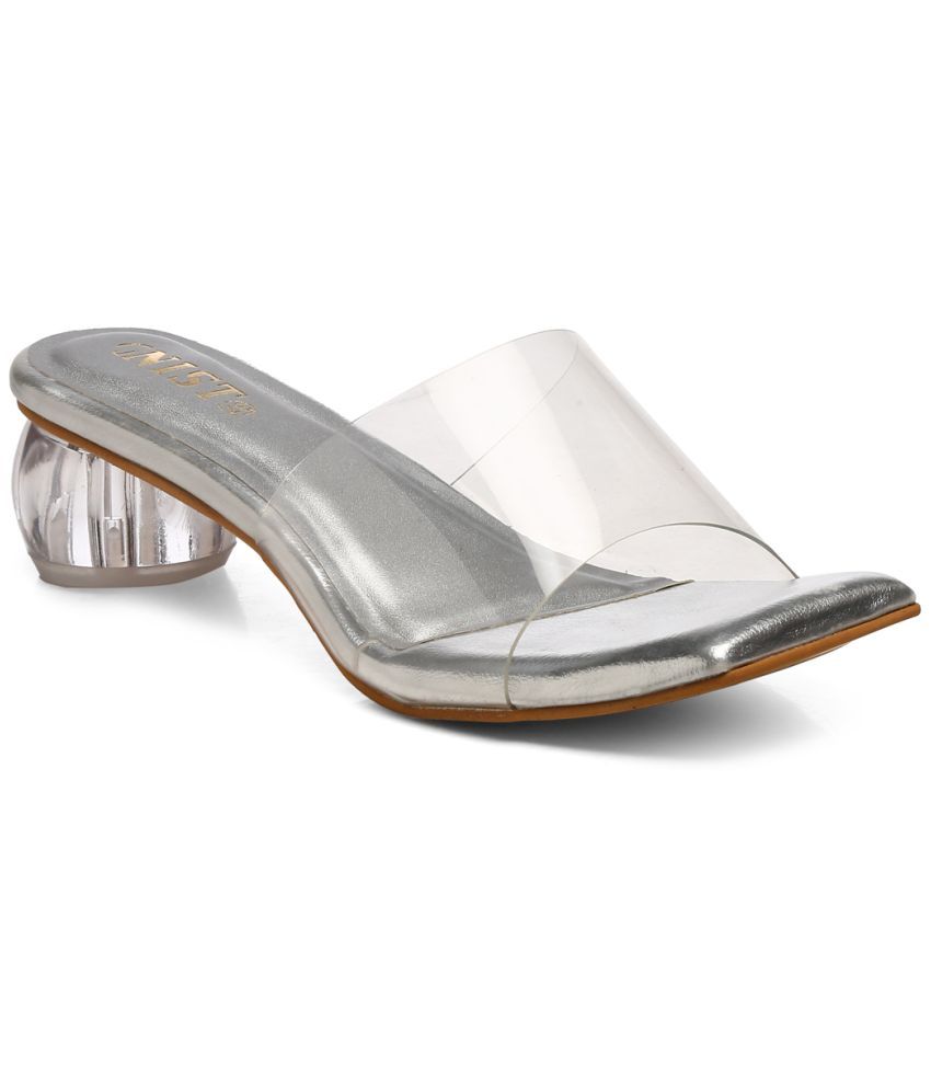     			Gnist Silver Women's Slip On Heels