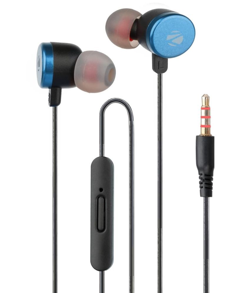     			Zebronics Zeb-Bloom 3.5 mm Wired Earphone In Ear Powerfull Bass Blue