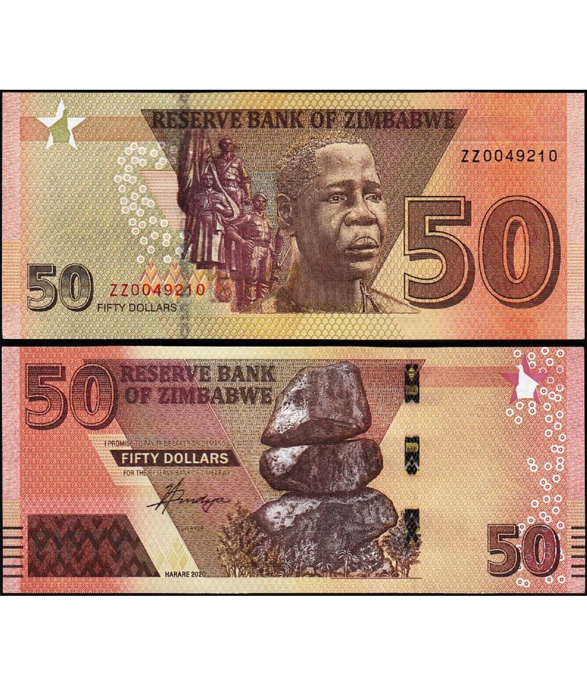     			Zimbabwe 50 Dollars Top Grade Beautiful Gem UNC Banknote