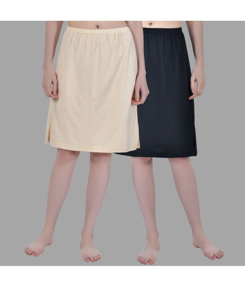     			AIMLY Black Cotton Women's Straight Skirt ( Pack of 2 )