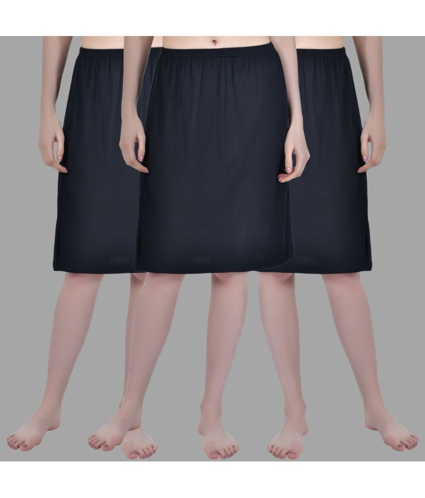     			AIMLY Black Cotton Women's Straight Skirt ( Pack of 3 )