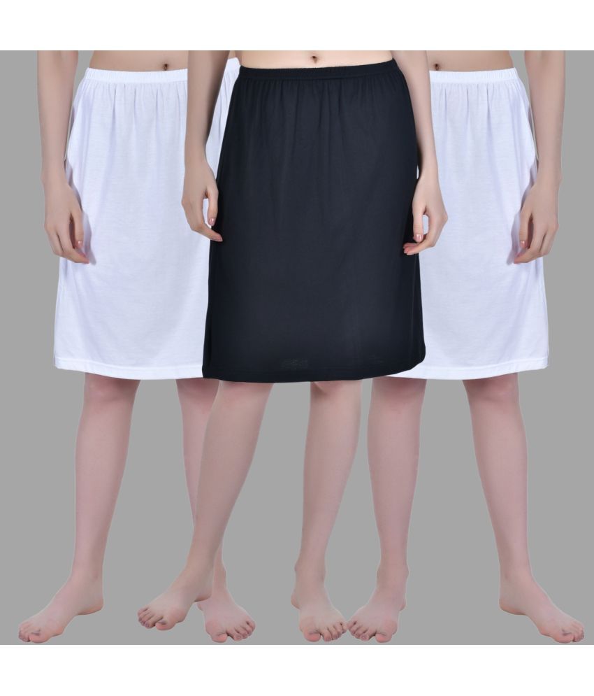     			AIMLY White Cotton Women's Straight Skirt ( Pack of 3 )