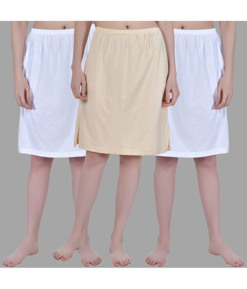     			AIMLY White Cotton Women's Straight Skirt ( Pack of 3 )
