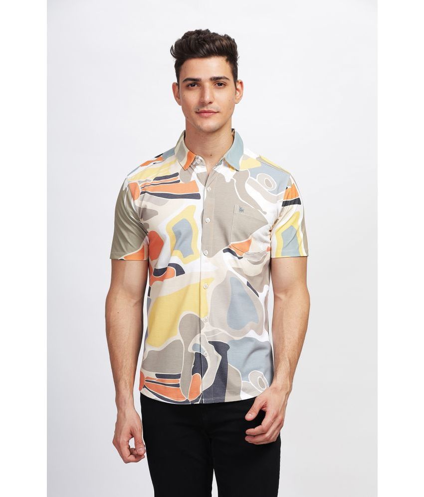     			BULLMER Cotton Blend Regular Fit Printed Half Sleeves Men's Casual Shirt - Multi ( Pack of 1 )