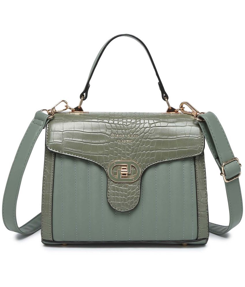     			Diana Korr Green Faux Leather Sling Bag