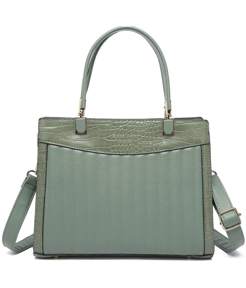     			Diana Korr Green Faux Leather Sling Bag