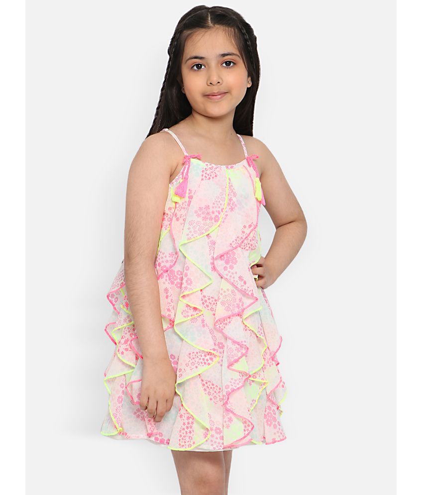     			Nauti Nati Multicolor Polyester Girls Fit And Flare Dress ( Pack of 1 )