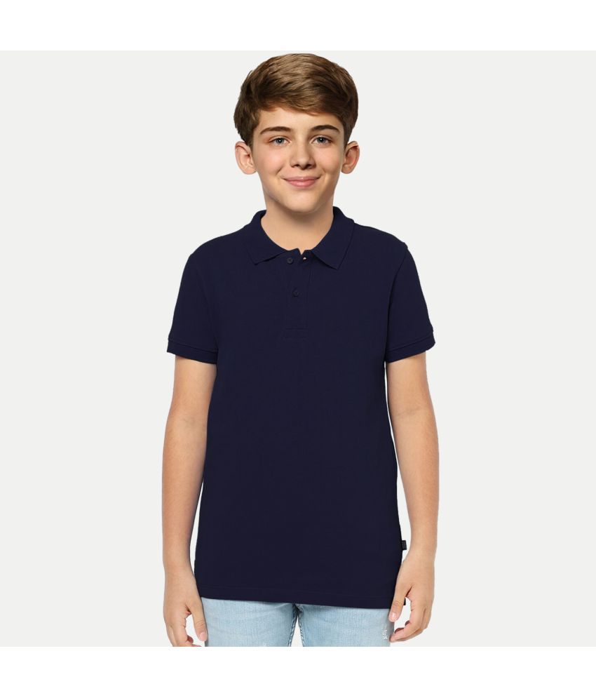     			Radprix Dark Blue Cotton Blend Boy's Polo T-Shirt ( Pack of 1 )