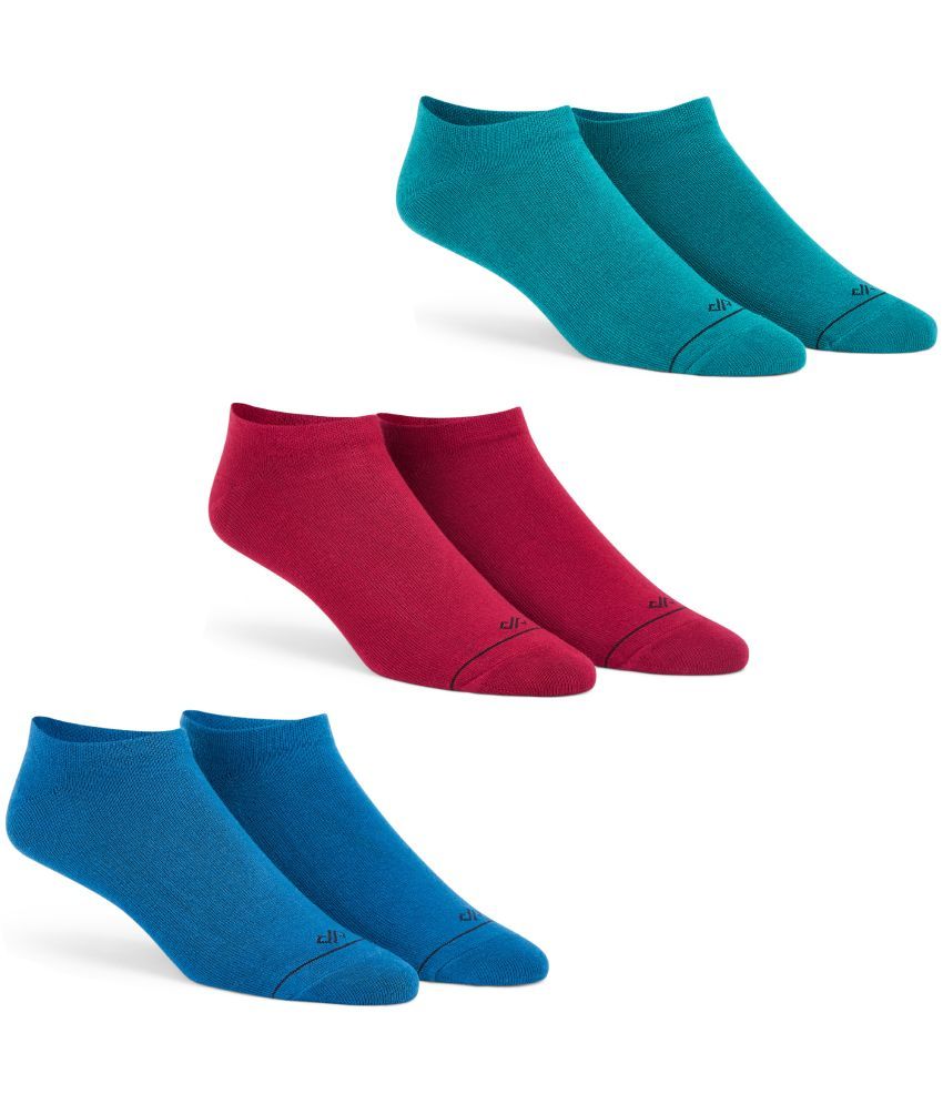     			Dynamocks Cotton Blend Men's Solid Multicolor Low Cut Socks ( Pack of 3 )