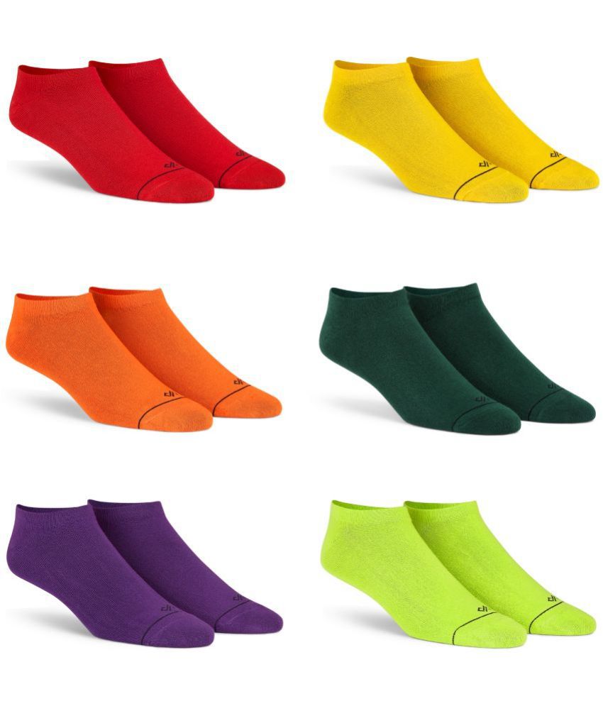     			Dynamocks Cotton Blend Men's Solid Multicolor Low Cut Socks ( Pack of 6 )