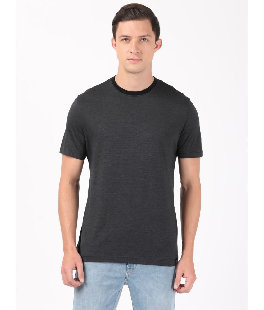    			Jockey IM20 Men's Tencel Micro Modal And Combed Cotton Blend Striped T-Shirt - Black & Graphite