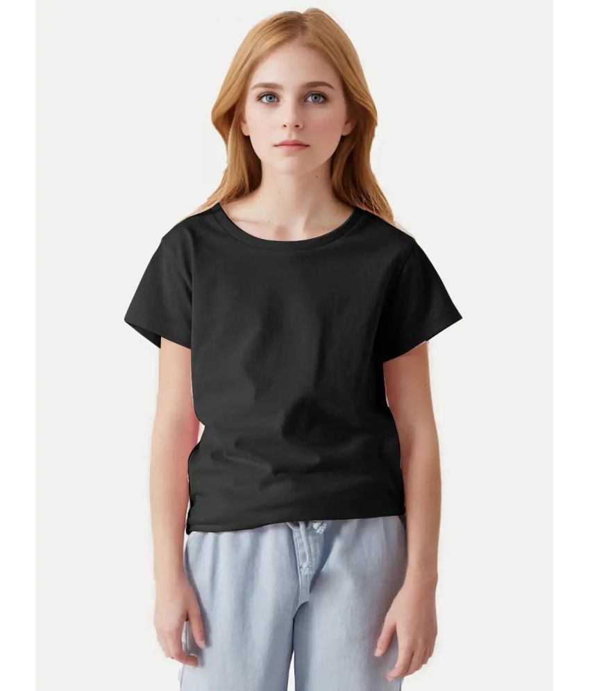     			Radprix Black Cotton Blend Girls T-Shirt ( Pack of 1 )