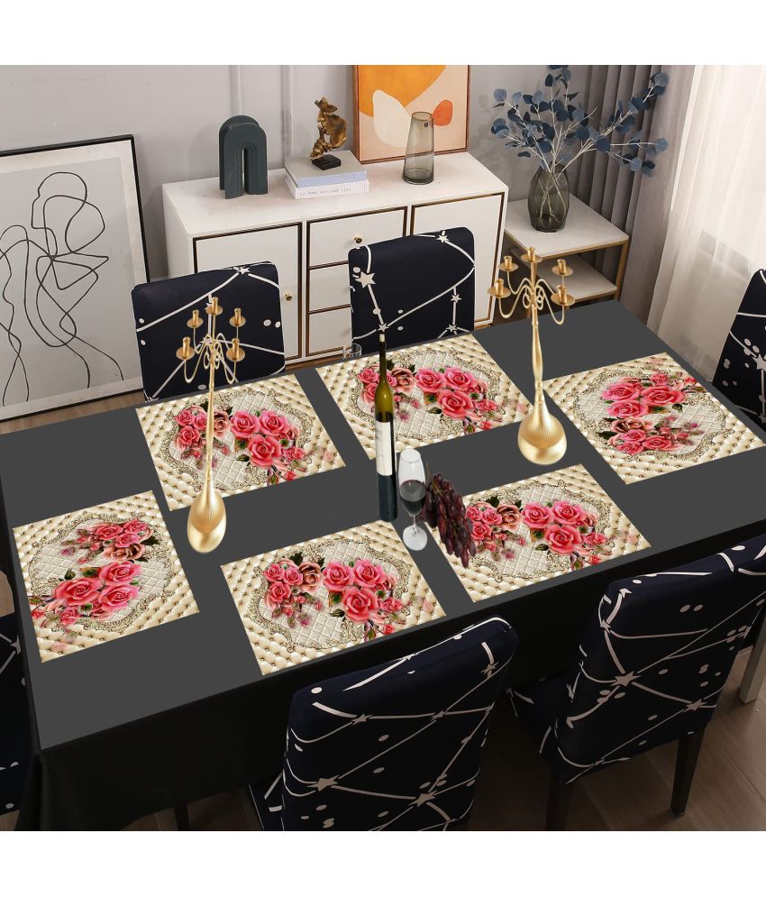     			Revexo PVC Abstract Rectangle Table Mats ( 40 cm x 30 cm ) Pack of 6 - Multi