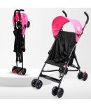 BeyBee Travel-Friendly Compact Baby Stroller Pram for Newborn Baby|with 5 Point Safety Harness, Adjustable seat Recline, with Canopy|Easy Foldable and Carry |Kids Age 0-2 Years, 15 Kg Capacity (Pink)