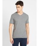 Jockey 2726 Men's Super Combed Cotton Rich Solid V Neck Half Sleeve T-Shirt - Grey Melange