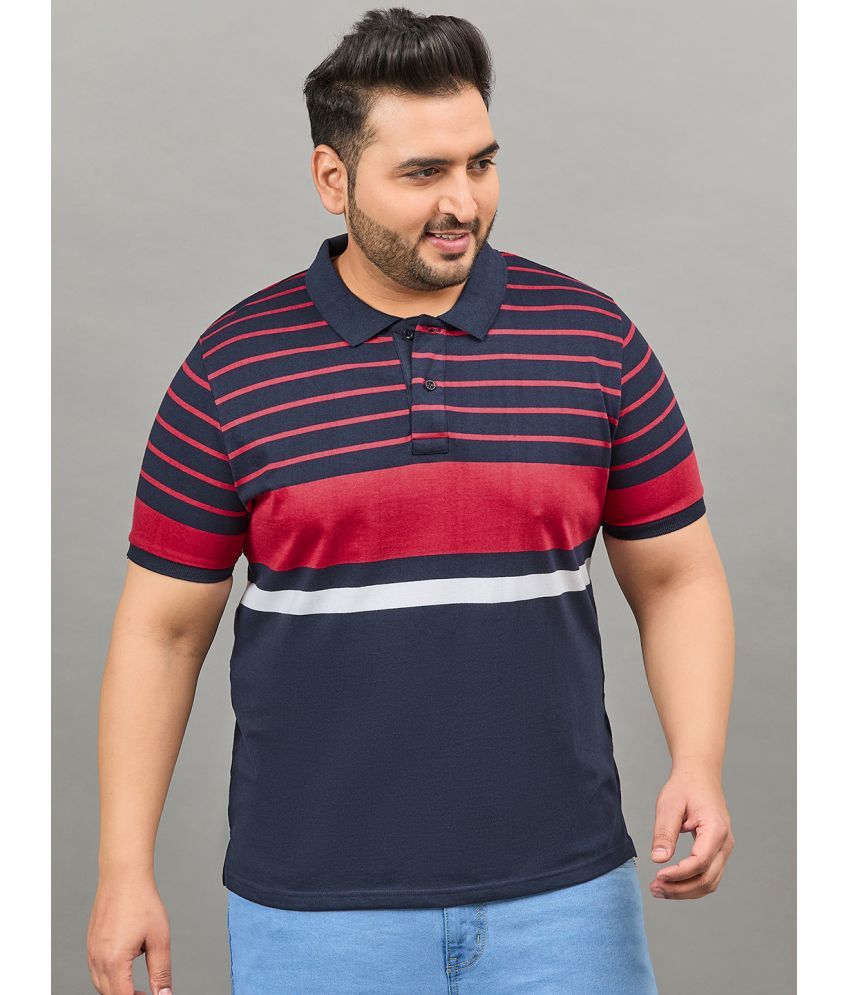     			AUSTIVO Cotton Blend Regular Fit Striped Half Sleeves Men's Polo T Shirt - Multicolor ( Pack of 1 )