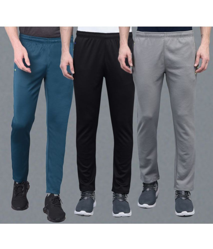    			Force NXT Multi Polyester Men's Sports Trackpants ( Pack of 3 )