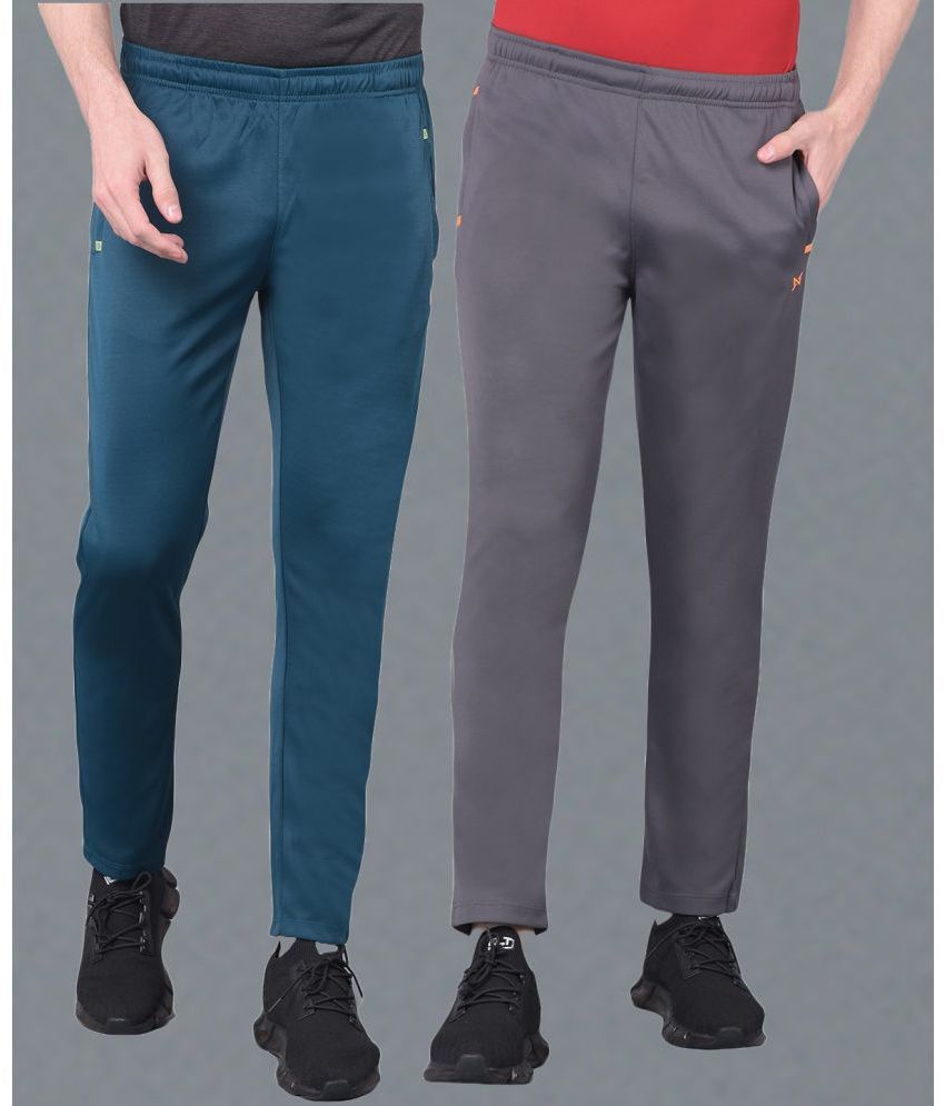     			Force NXT Multi Polyester Men's Sports Trackpants ( Pack of 2 )
