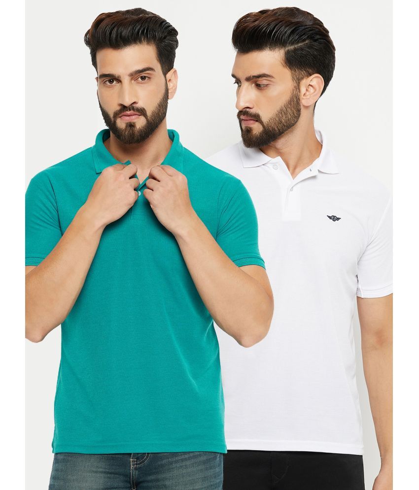     			GET GOLF Pack of 2 Cotton Blend Regular Fit Solid Half Sleeves Men's Polo T Shirt ( Lime Green )