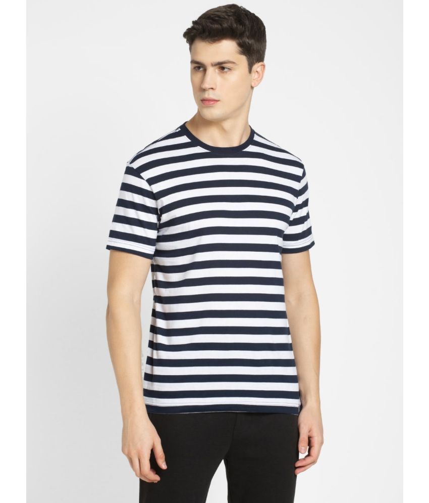     			Jockey 2715 Men's Super Combed Cotton Rich Striped Round Neck T-Shirt - Navy & White