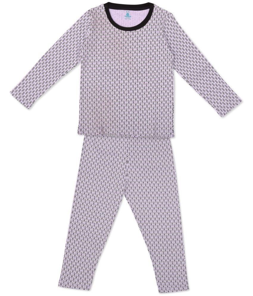     			Kids Craft Purple Hosiery Fabric Print Boys Night Suit
