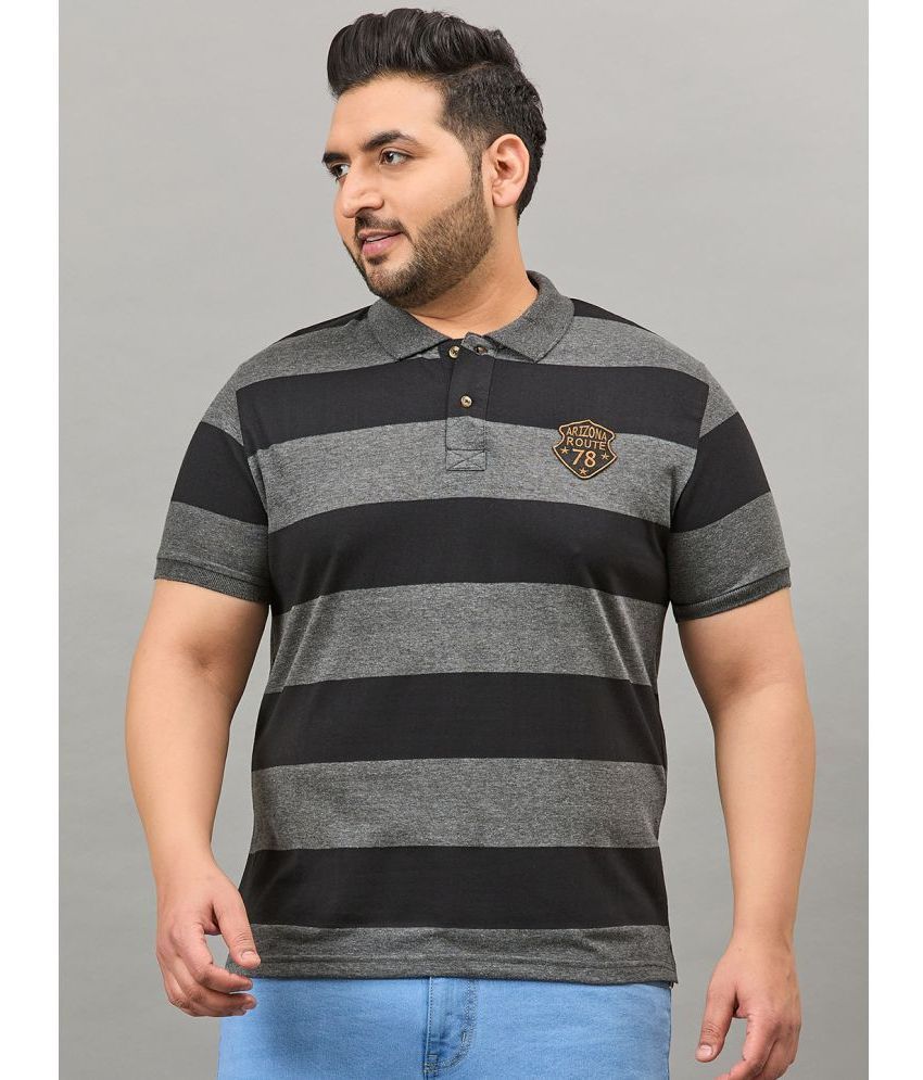     			AUSTIVO Cotton Blend Regular Fit Striped Half Sleeves Men's Polo T Shirt - Multicolor ( Pack of 1 )