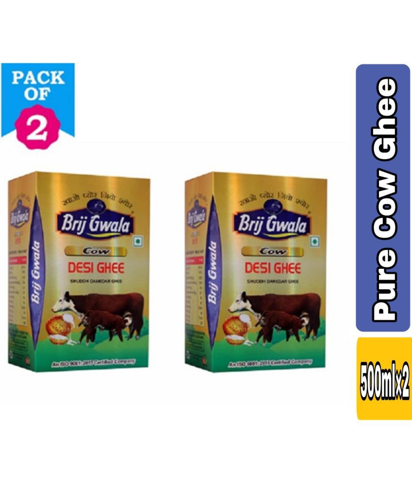     			BRIJ GWALA Made Traditionally from Curd Ghee for Better Digestion and Immunity Ghee 500 mL Pack of 2