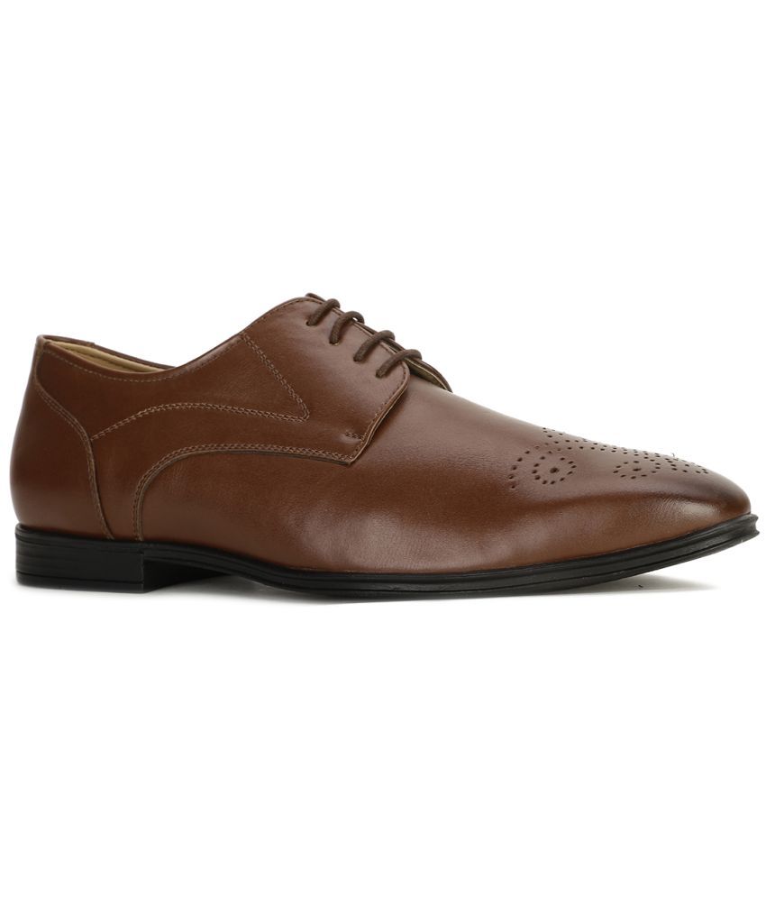     			Bata Brown Men's Derby Formal Shoes