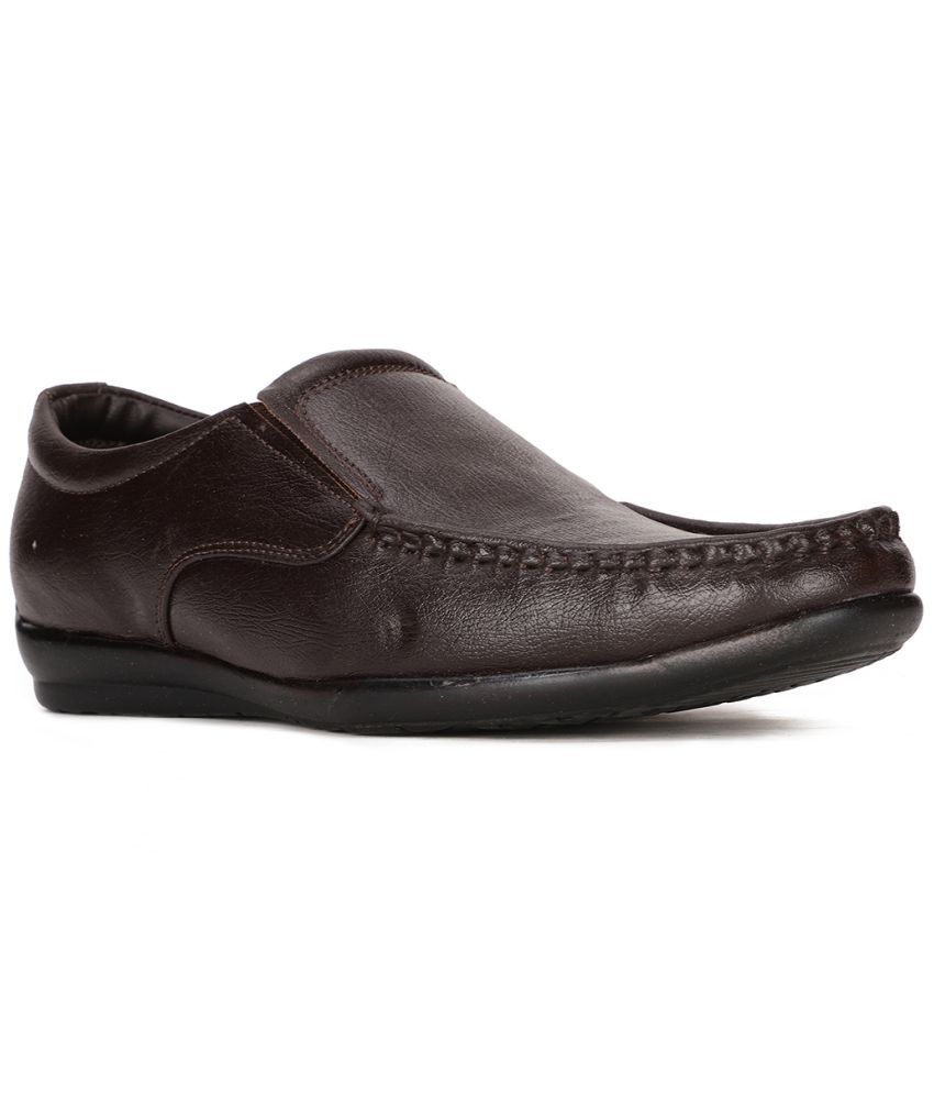     			Bata Brown Men's Slip On Formal Shoes