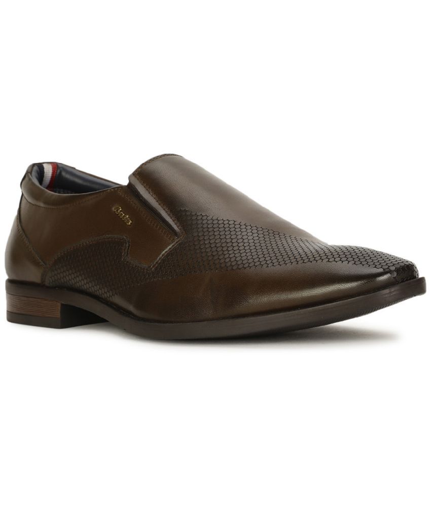     			Bata Brown Men's Slip On Formal Shoes