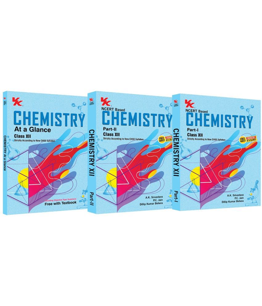     			Chemistry Part I & II Textbooks (Set of 2) & Free Glance of Objective Type Question Book for Class 12 CHSE Board 2024-25 Examinations