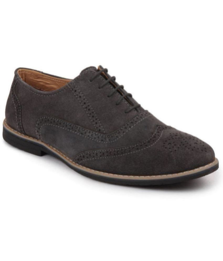     			Fausto Gray Men's Oxford Formal Shoes