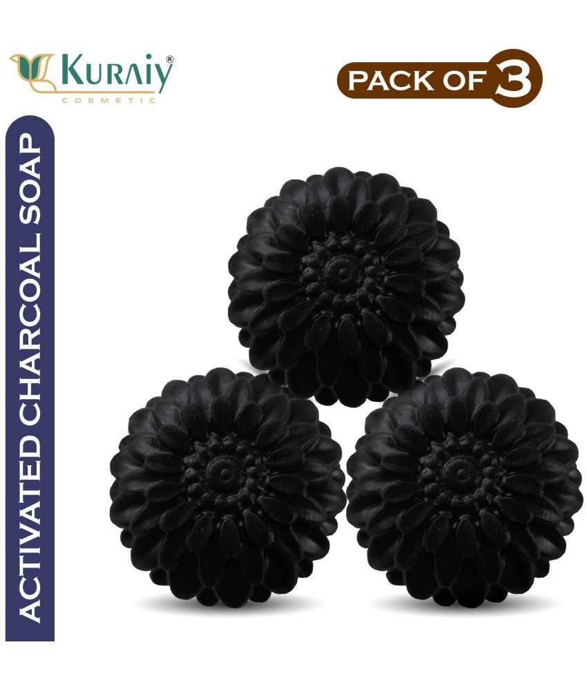     			Kuraiy Activated Charcoal Deep Cleansing Bath Soap, 100g (Pack of 3) (3x 100 g)