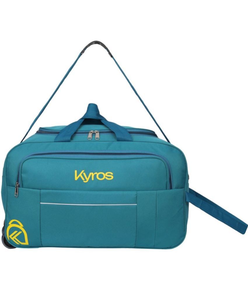     			Kyros 54 Ltrs Teal Polyester Duffle Trolley