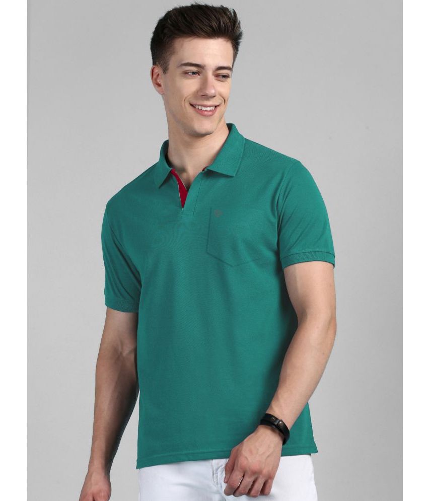     			Lux Cozi Cotton Regular Fit Solid Half Sleeves Men's Polo T Shirt - Green ( Pack of 1 )