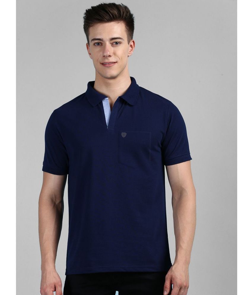     			Lux Cozi Cotton Regular Fit Solid Half Sleeves Men's Polo T Shirt - Indigo ( Pack of 1 )