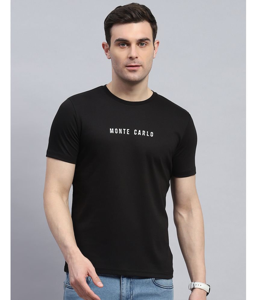     			Monte Carlo Cotton Blend Regular Fit Printed Half Sleeves Men's T-Shirt - Black ( Pack of 1 )