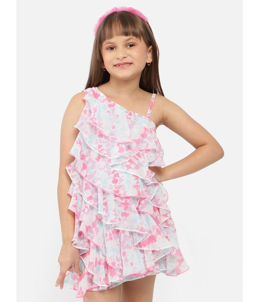     			Nauti Nati Multi Polyester Girls Tiered Dress ( Pack of 1 )