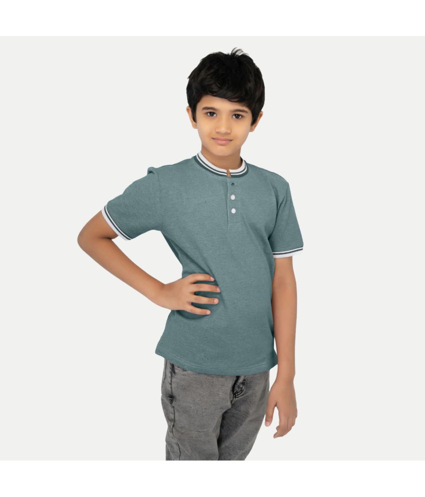     			Radprix Green Cotton Blend Boy's T-Shirt ( Pack of 1 )