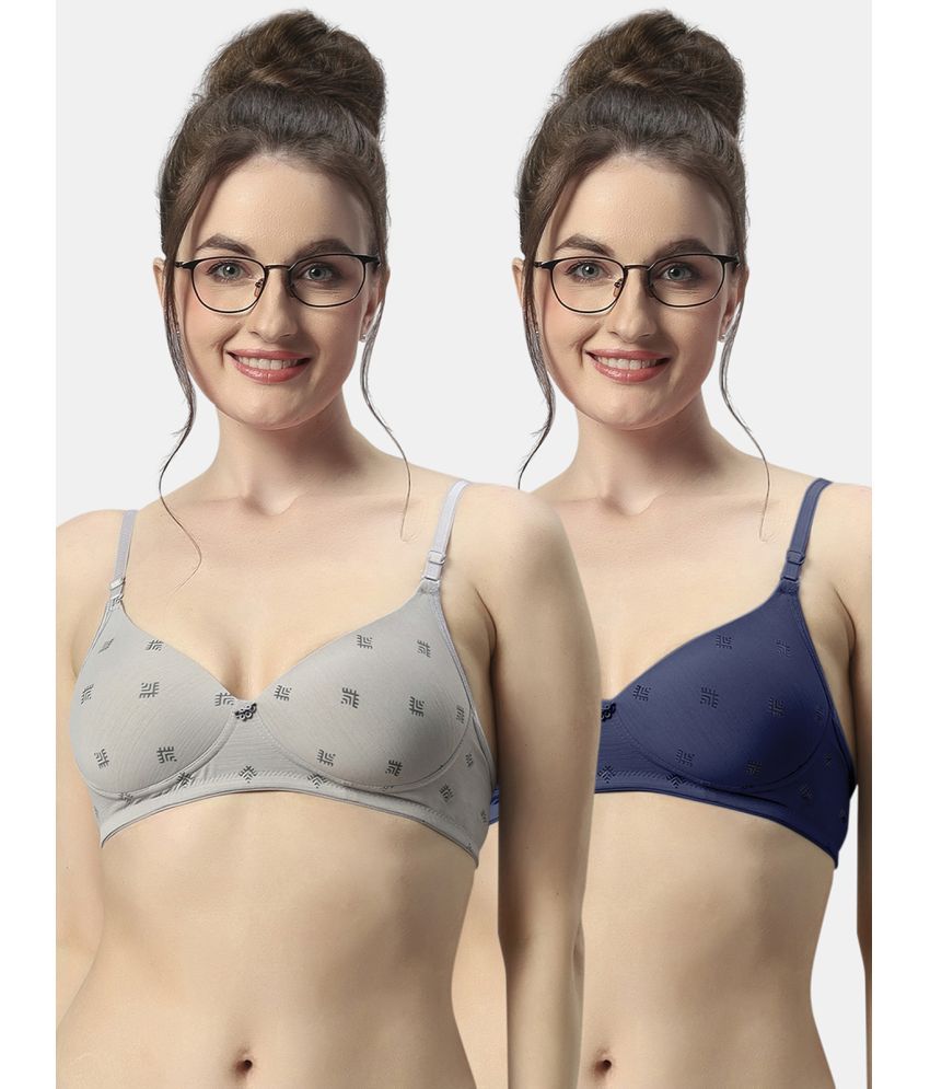     			Sonari Pack of 2 Polyester Lightly Padded Women's Everyday Bra ( Multicolor ) avanigreynblue