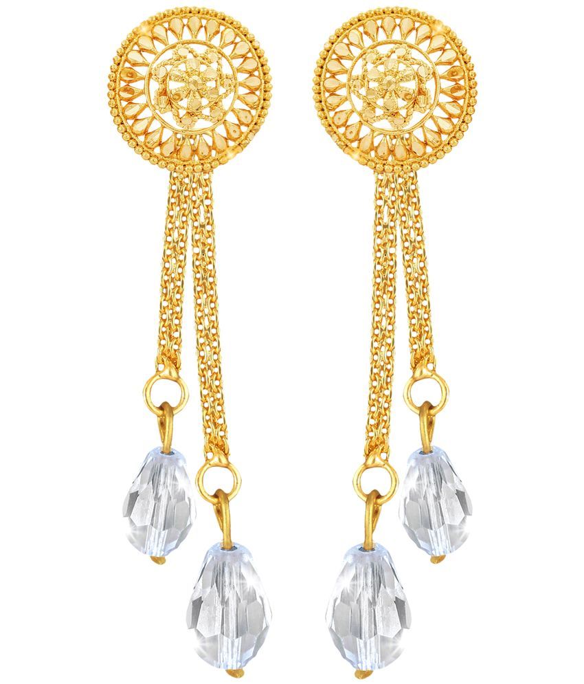     			VIVASTRI Golden Drop Earrings ( Pack of 1 )