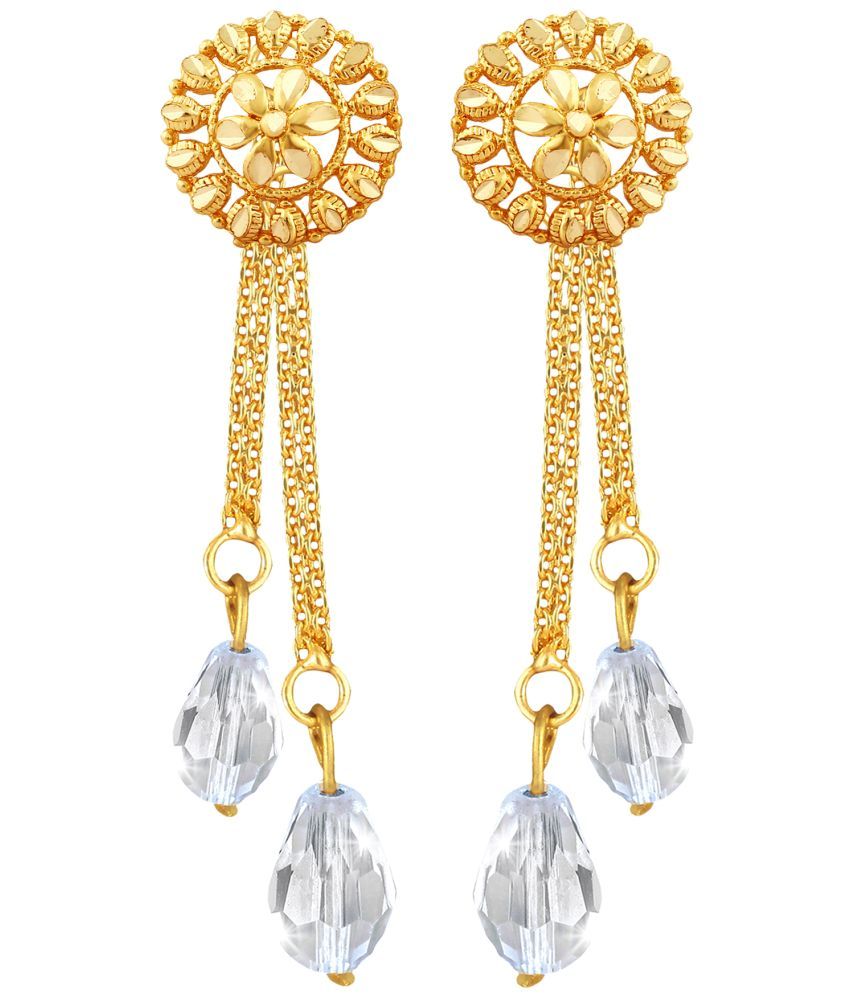     			VIVASTRI Golden Drop Earrings ( Pack of 1 )